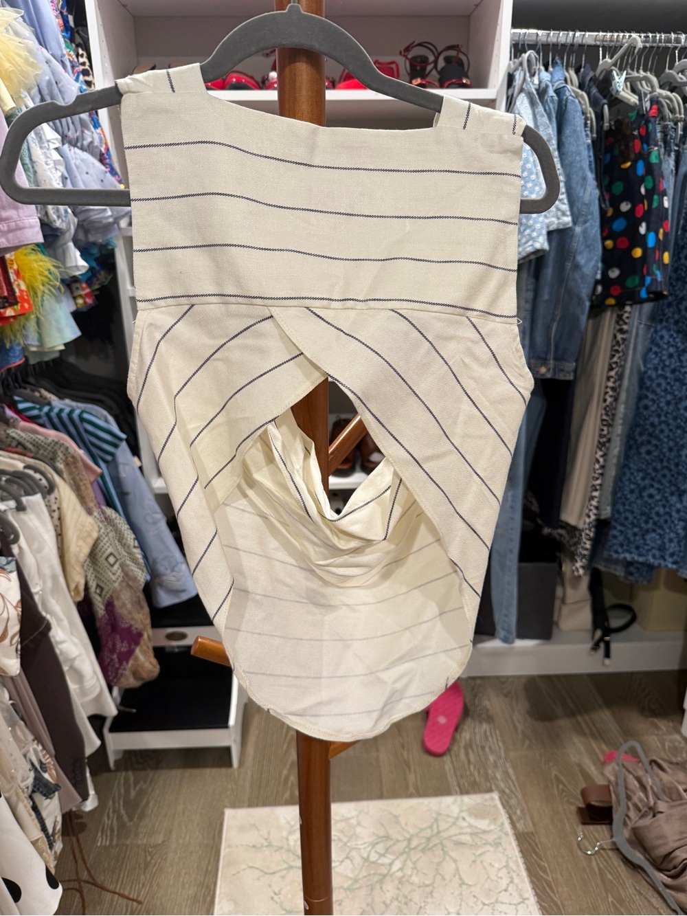 Zara Women’s Cream Stripe backless Top